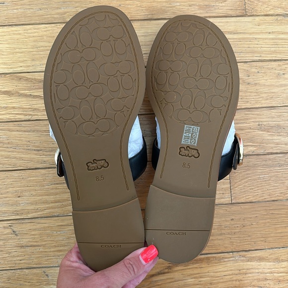 Coach Lesli Leather Sandals Size 8.5 - Picture 7 of 9